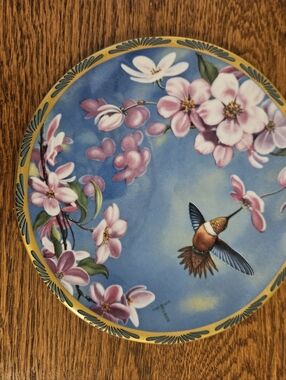 Rufous Hummingbird & Apple Blossoms Plate Gems Of Nature Beautiful Hummingbirds